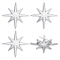 4Pcs Alloy Lapel Pin Brooches for Backpack Clothes, Star