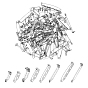 80pcs 4 styles 304 ensembles de broches en acier inoxydable, retour sur les repères de barre, avec le trou