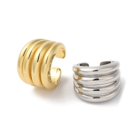 Покрытие стойки латунные рифленые открытые манжеты, широкое кольцо для женщин, без кадмия и без свинца, долговечный