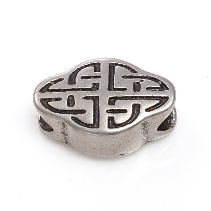 304 Stainless Steel European Beads, Large Hole Beads, Chinese Knot