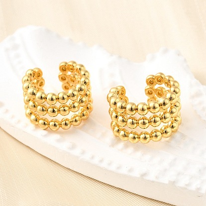 Латунь манжеты серьги, тройной с-образный