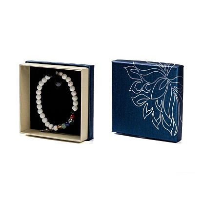 Cardboard Jewelry Bracelet Boxes, Velours inside, 90x90x34mm