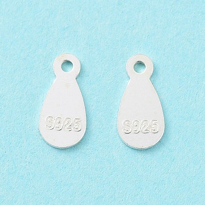 925 Sterling Silver Chain Extender Drop, Extender Chain Tabs, Teardrop, with S925 Stamp