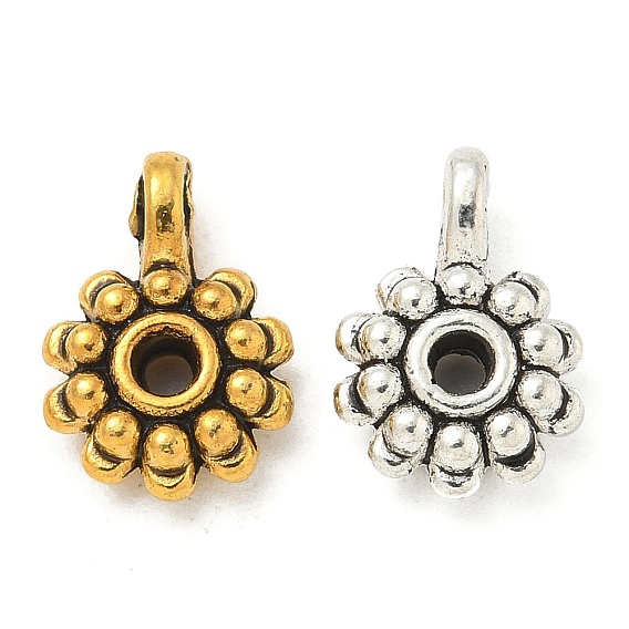 Сплавочные овальные бусины тибетского стиля , без кадмия и без свинца, цветок