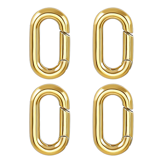 4 piezas 304 anillos de resorte de acero inoxidable, oval, revestimiento de iones (ip)