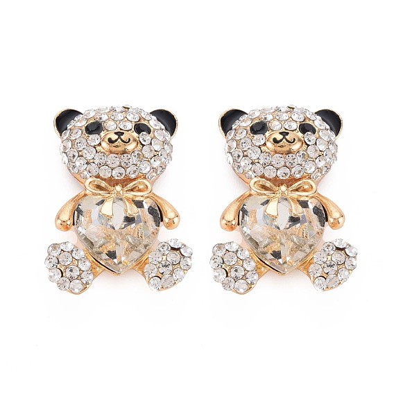 Кабошоны эмали сплава покрытия стойки, с кристально горный хрусталь, без кадмия и без свинца, золотой свет, нести с сердцем