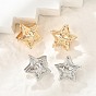 Латунь обруч серьги для женщин, звезда
