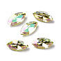 K9 Glass Rhinestone Cabochons, Pointed Back & Back Plated, Faceted, Horse Eye