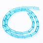 Transparent Glass Beads Strands, Tube, 9x4mm, Hole: 0.5mm, about 32~33pcs/strand, 12 inch