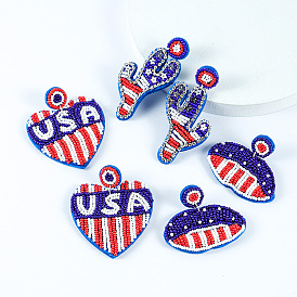 Patriotic Beaded Earrings for Independence Day Celebration
