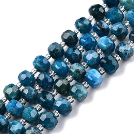 Perles naturelles apatite brins, avec des perles de rocaille, facette, rondelle