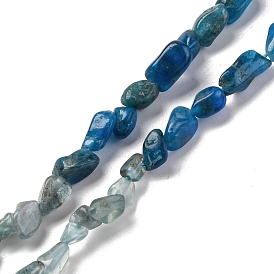 Gradient Color Natural Apatite Beads Strands, Nuggets, Tumbled Stone