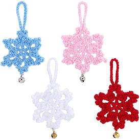 12шт. 4 цвета хлопковый кулон в виде снежинки, с железом колокол, для украшения елки
