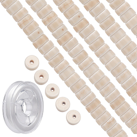 3 нити синтетические бирюзовые бусины нити, Heishi бусы, окрашенные, Плоский круглый / диск