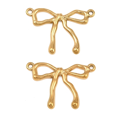 304 Stainless Steel Pendants, Bowknot Charms, Ion Plating(IP)