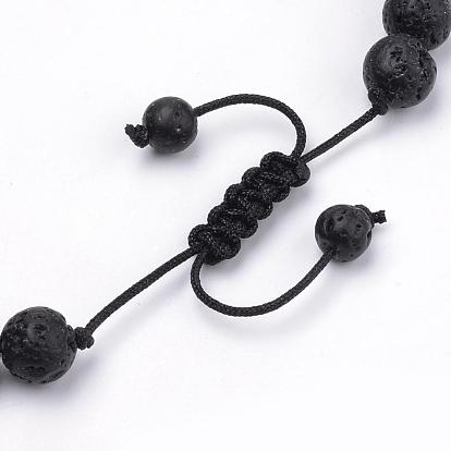 Natural Lava Rock Braided Bead Bracelets