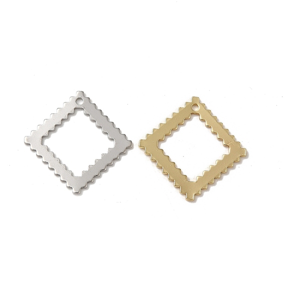 Rhombus Brass Pendants, Long-Lasting Plated, Rack Plating