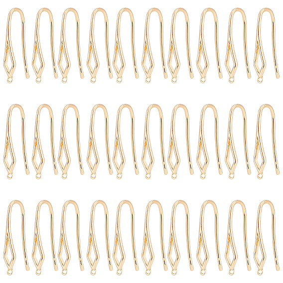 30 шт латунные серьги крючки, проволока для сережек с петлями, полый ромб