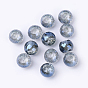 Perles de verre rondelle de galvanoplastie, plein arc-en-plaqué, facette, 8x6mm, trou: 1 mm