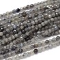 Natural Labradorite Round Bead Strands, Faceted