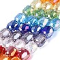Electroplate Transparent Glass Beads Strands, Column, Faceted