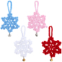 12шт. 4 цвета хлопковый кулон в виде снежинки, с железом колокол, для украшения елки