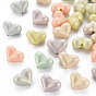 Spray Painted Opaque Acrylic Beads, Frosted, Heart