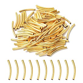 100Pcs Brass Tube Beads, Curved Tube