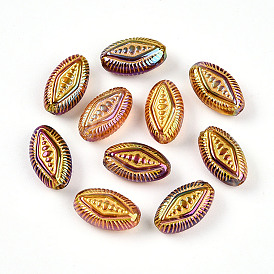 Переливающиеся непрозрачные акриловые бусины с УФ-покрытием, ромб, золотой металл обвитыми