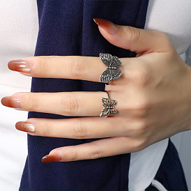 Латунные манжеты-бабочки с открытыми кольцами для женщин