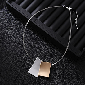 Матовые прямоугольные ожерелья из сплава с подвесками для женщин