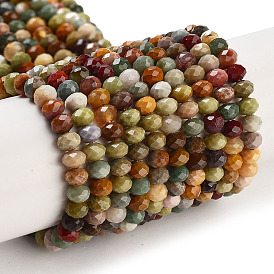 Natural Alashan Agate Beads Strands, Faceted, Rondelle