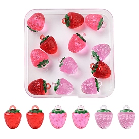 12 шт. 3 цвета прозрачная смола и акрил 3 d подвески в виде фруктов, клубника прелести