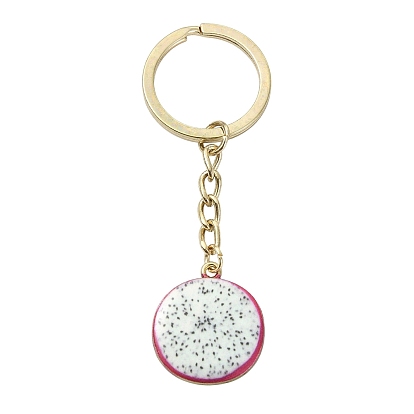 Llaveros de aleación de esmalte, con anillos de hierro, la luz de oro