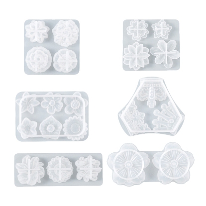 Crown/Flower Cabochon DIY Silicone Molds, Resin Casting Molds, for UV Resin & Epoxy Resin Craft Making