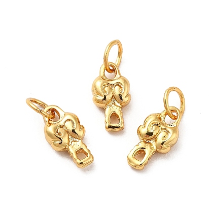 Rack Plating Brass Pendants, with Jump Ring, Nuggets