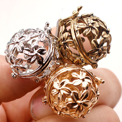 Large pure copper hollow sachet ball can open palace bell bell pendant Gawu box pendant diy tassel pendant