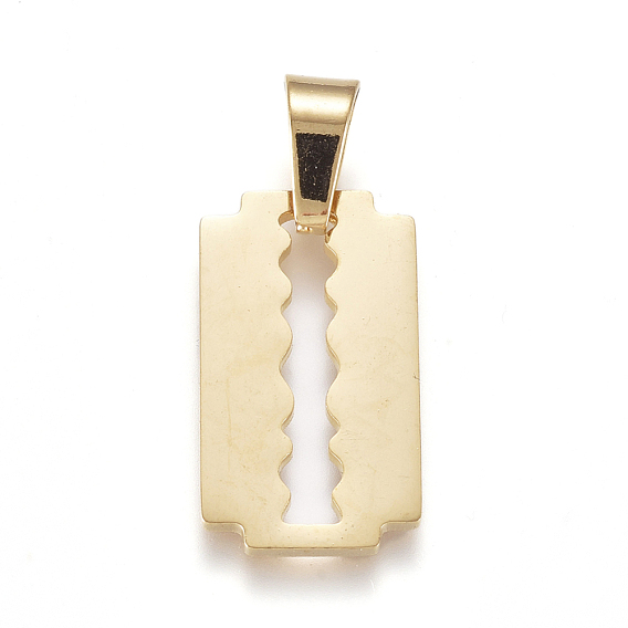 Pendentifs en acier inoxydable, Pendentifs grand trou, rectangle