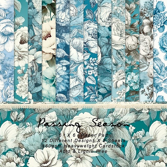 Papier de scrapbooking sur le thème des fleurs, pour scrapbook album bricolage, papier de fond, décoration de journal intime
