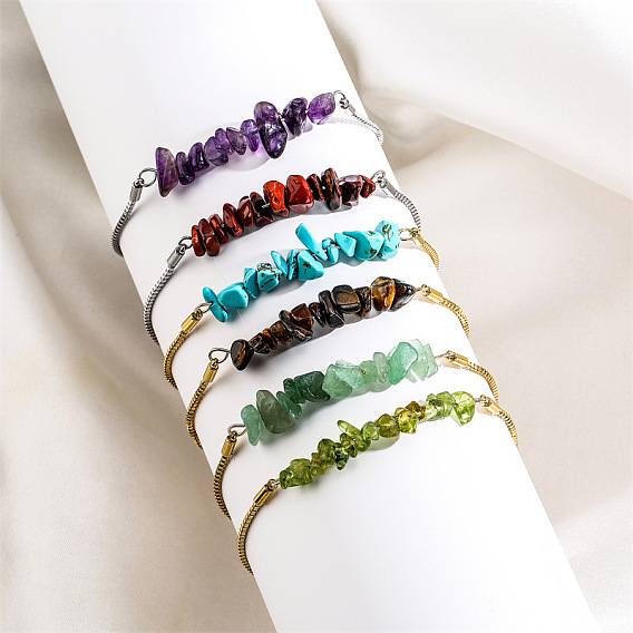 Браслет с красочным камнем и аметистом тигровый глаз, бижутерия из натуральной нержавеющей стали