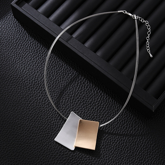 Матовые прямоугольные ожерелья из сплава с подвесками для женщин