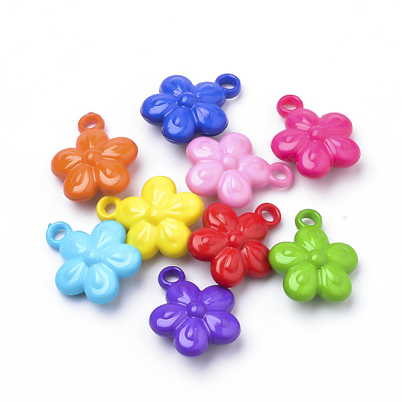 Opaque Acrylic Pendants, Flower