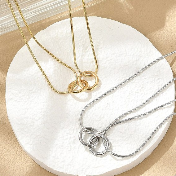 304 двухслойная цепочка-змейка из нержавеющей стали 2 ожерелья с кольцами