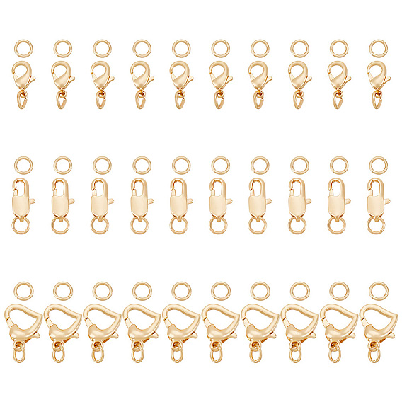 30 шт. 3 стили сплава застежки-когти-омары, с прыжковых колец