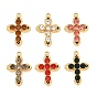 Pendentifs en acier inoxydable, avec strass, charmes croisées, placage ionique (ip), réel 304 k plaqué or