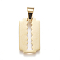Pendentifs en acier inoxydable, Pendentifs grand trou, rectangle