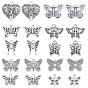 80 шт 10 стили сплава подвески в тибетском стиле, бабочка