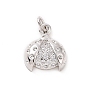 Brass Micro Pave Cubic Zirconia Charms, with Jump Ring, Ladybird Charm