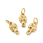 Rack Plating Brass Pendants, with Jump Ring, Nuggets