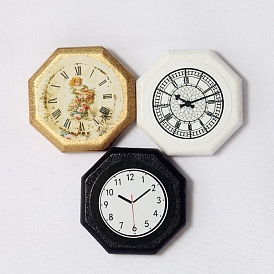 PP Wall Clock Ornaments, Micro Landscape Home Dollhouse Accessories, Pretending Prop Decorations